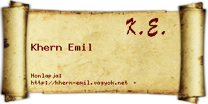 Khern Emil névjegykártya